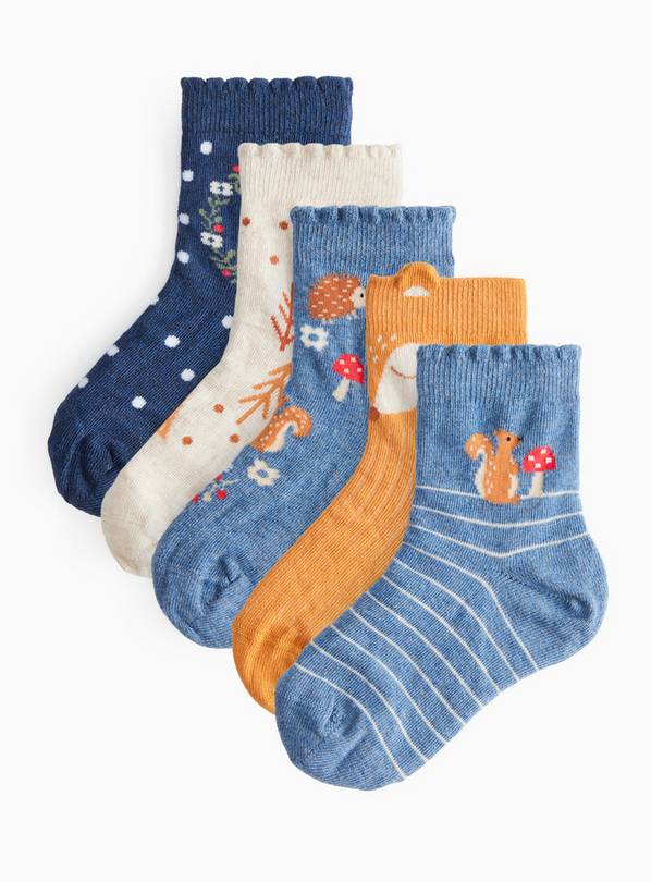 Woodland Ankle Socks 5 Pack 12.5-3.5